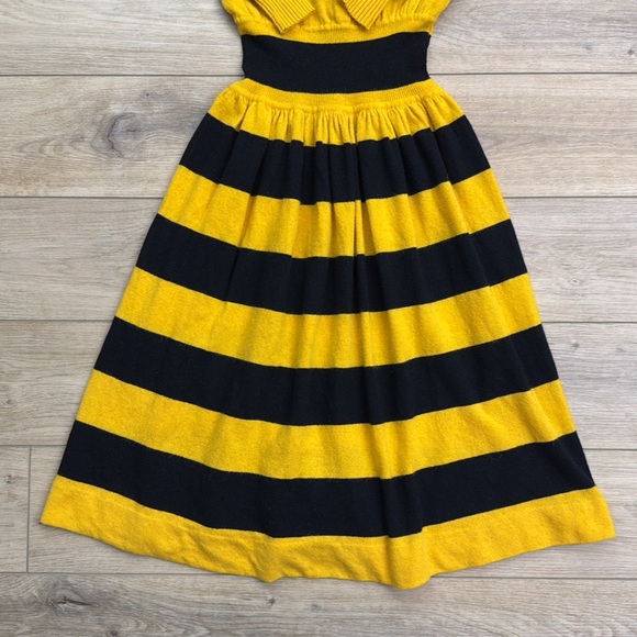 Vintage‎ Nicole Miller Wool Bumblebee Stripe Midi Dress Sweater Statement Twee - Picture 4 of 12